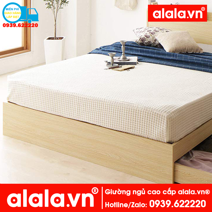 Giường ngủ ALALA01 (1m4x2m) gỗ HMR chống nước - www.ALALA.vn® - Za.lo: 0939.622220