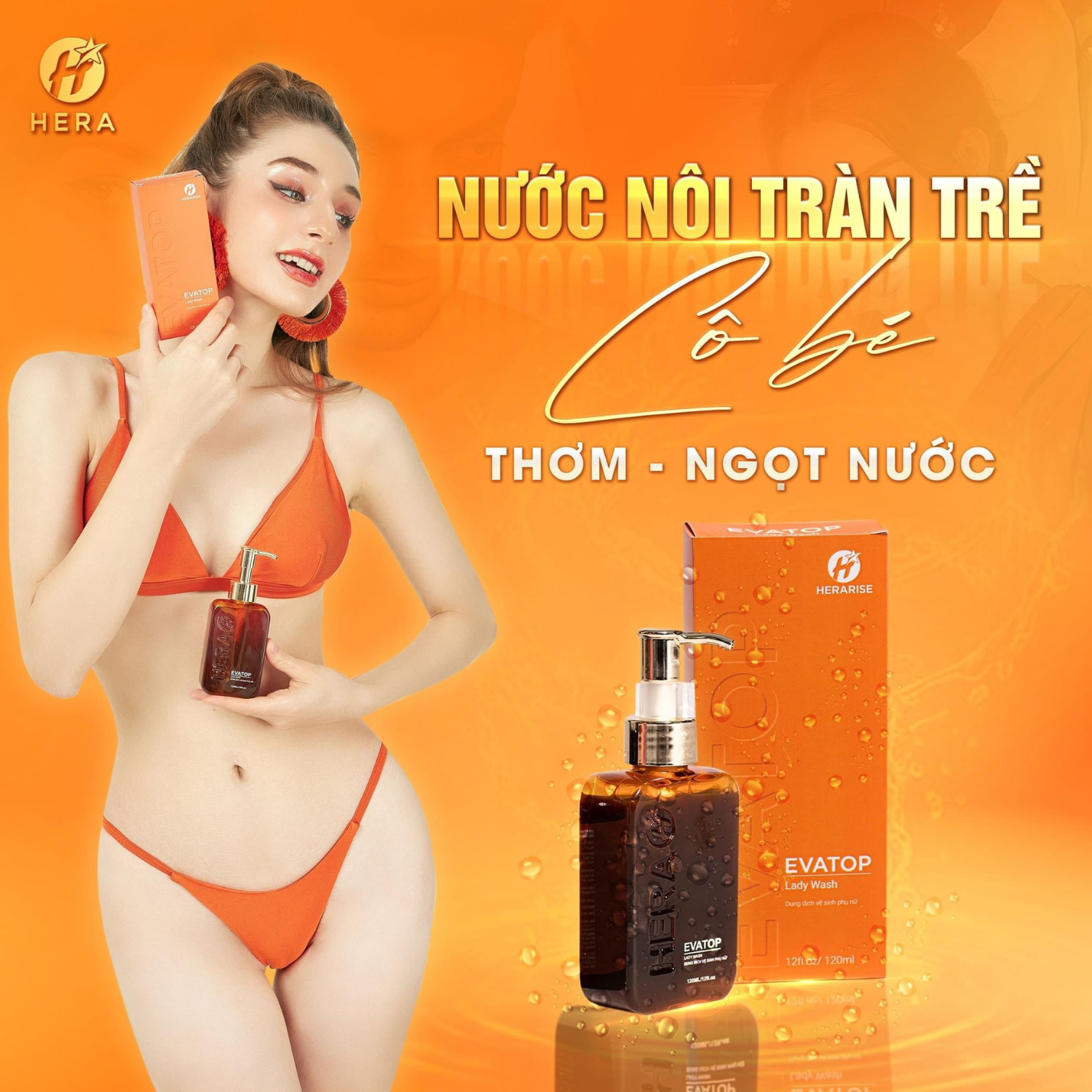 Dung Dịch Vệ Sinh Phụ Nữ Evatop Hera + Tặng 1 Tẩy Trang Tinh Chất Trà Đen