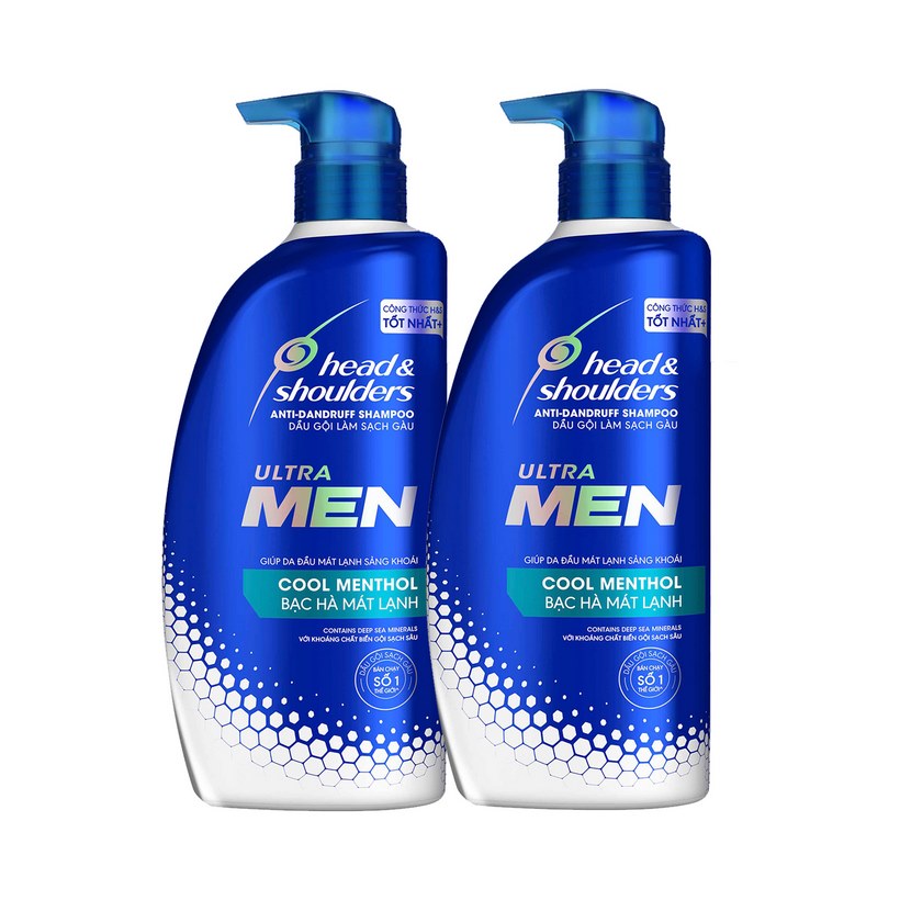 Combo 2 Dầu Gội Head &amp; Shoulders UltraMen Bạc Hà Mát Lạnh 550ml