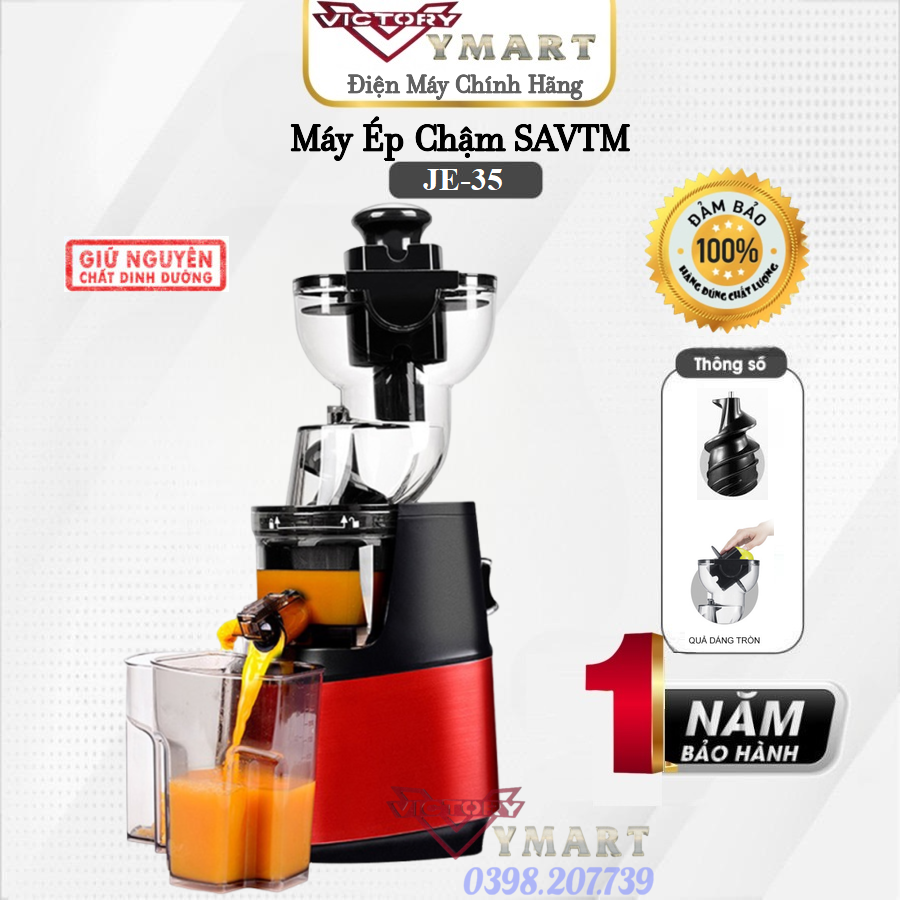 Máy Ép Hoa Quả Rau Củ Tốc Độ Chậm SAVTM JE-35 cỡ lớn ép cả quả giữ nguyên chất dinh dưỡng