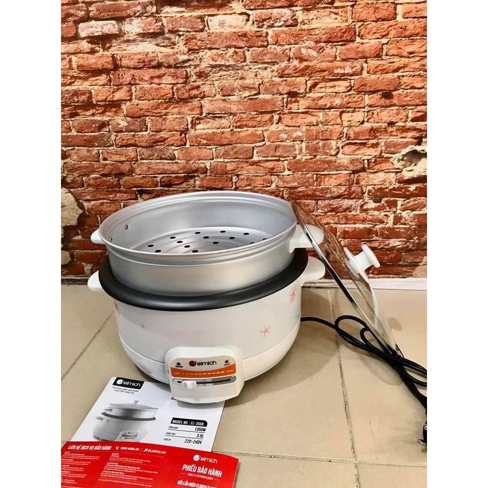 Nồi lẩu, hấp điện đa năng Elmich EL-3566 dung tích 3.5L tặng kèm xửng hấp bảo hành 2 tháng