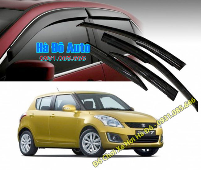 Vè Mưa Swift 2012 2013 2014 2015 2016 2017 2018 Màu Đen - Viền Che Mưa Cửa Kính Suzuki Swift 2012/2018