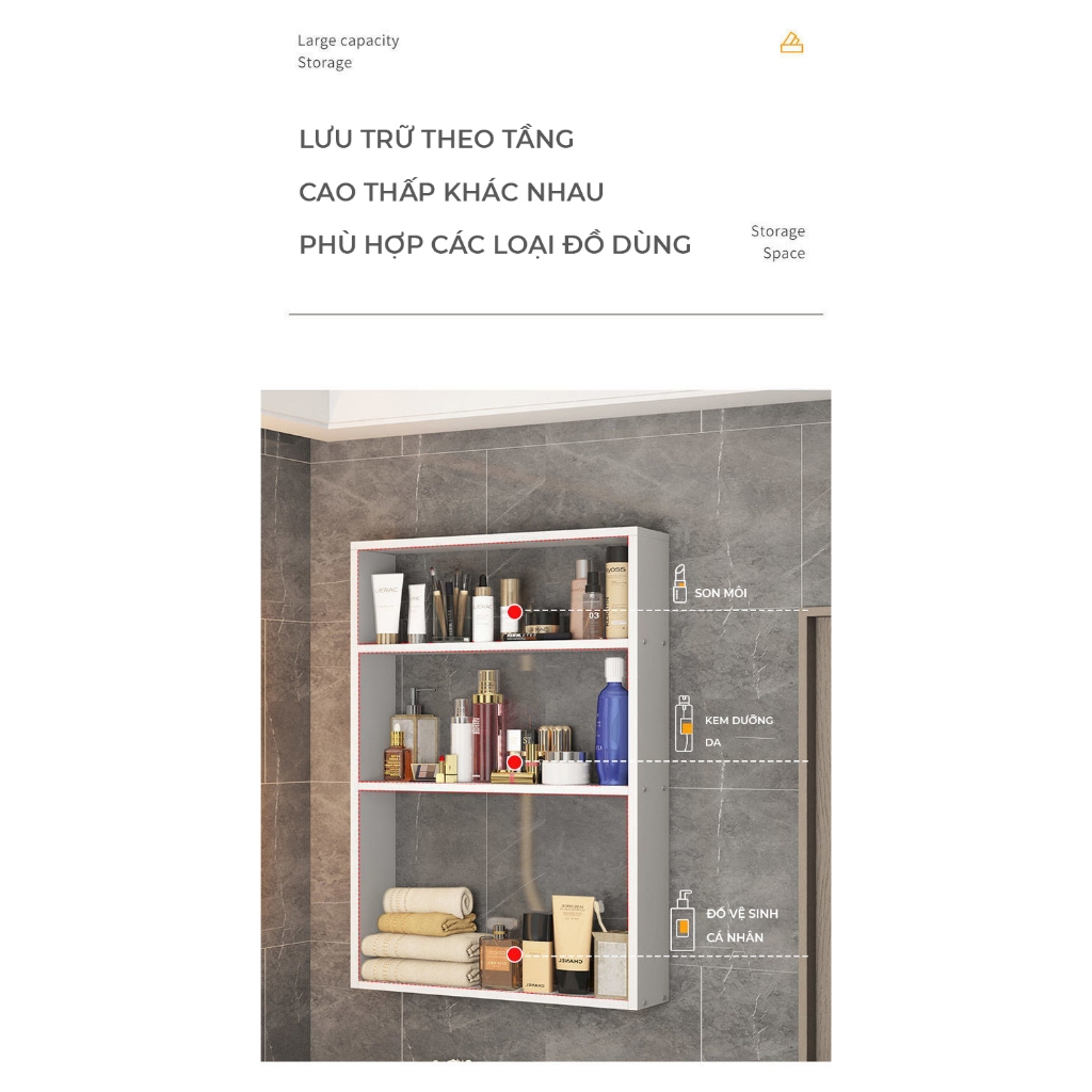 Kệ Treo Tường Chất Liệu Gỗ MDF Chống Ẩm Dễ Dàng Vệ Sinh AP331