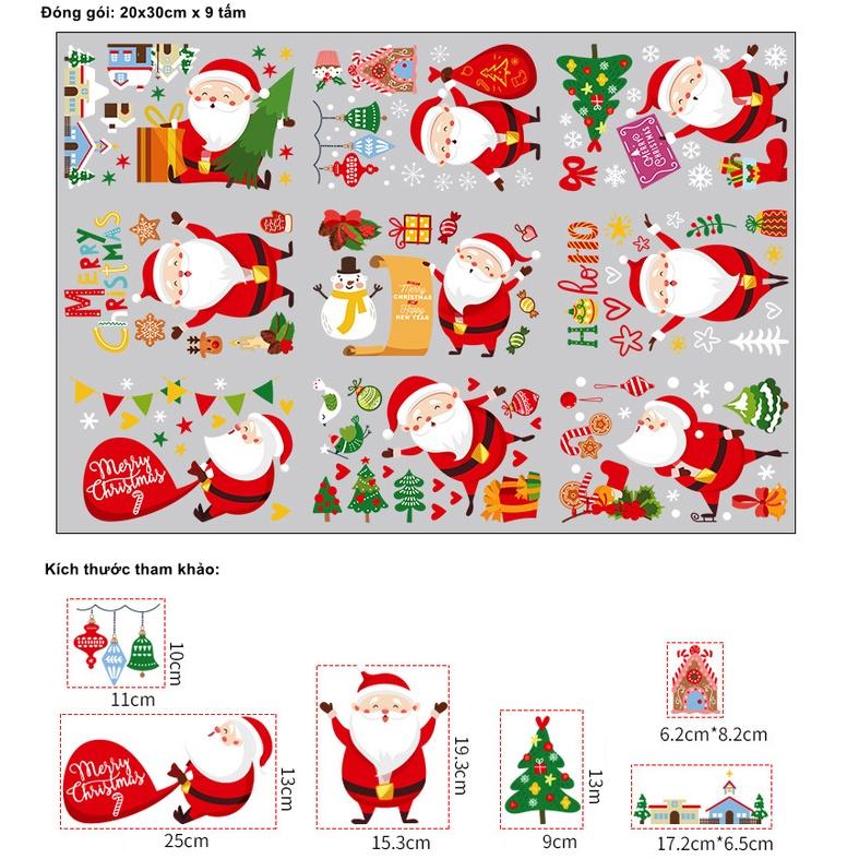 Decal Trang Trí Noel Hai Mặt Hít Tĩnh Điện - NOEL MINI VUI NHỘN SẮC NÉT