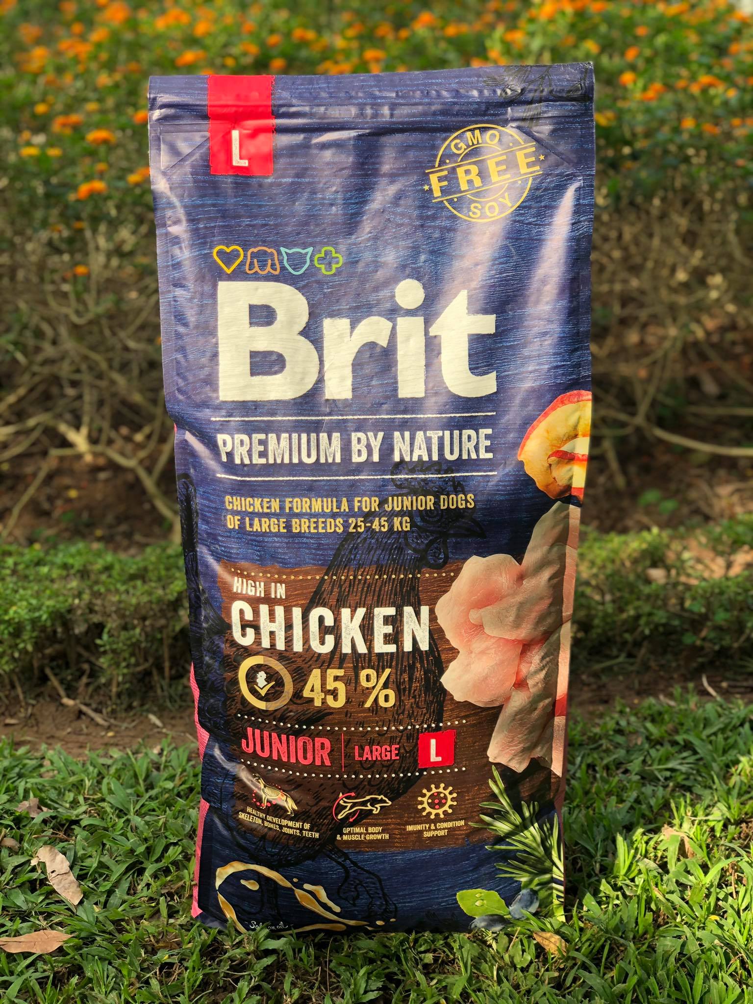 Thức ăn hạt dành cho chó con bắt đầu ăn dặm (1~24 tháng tuổi) CH Séc - Brit Premium Juniior (Bao 15kg)