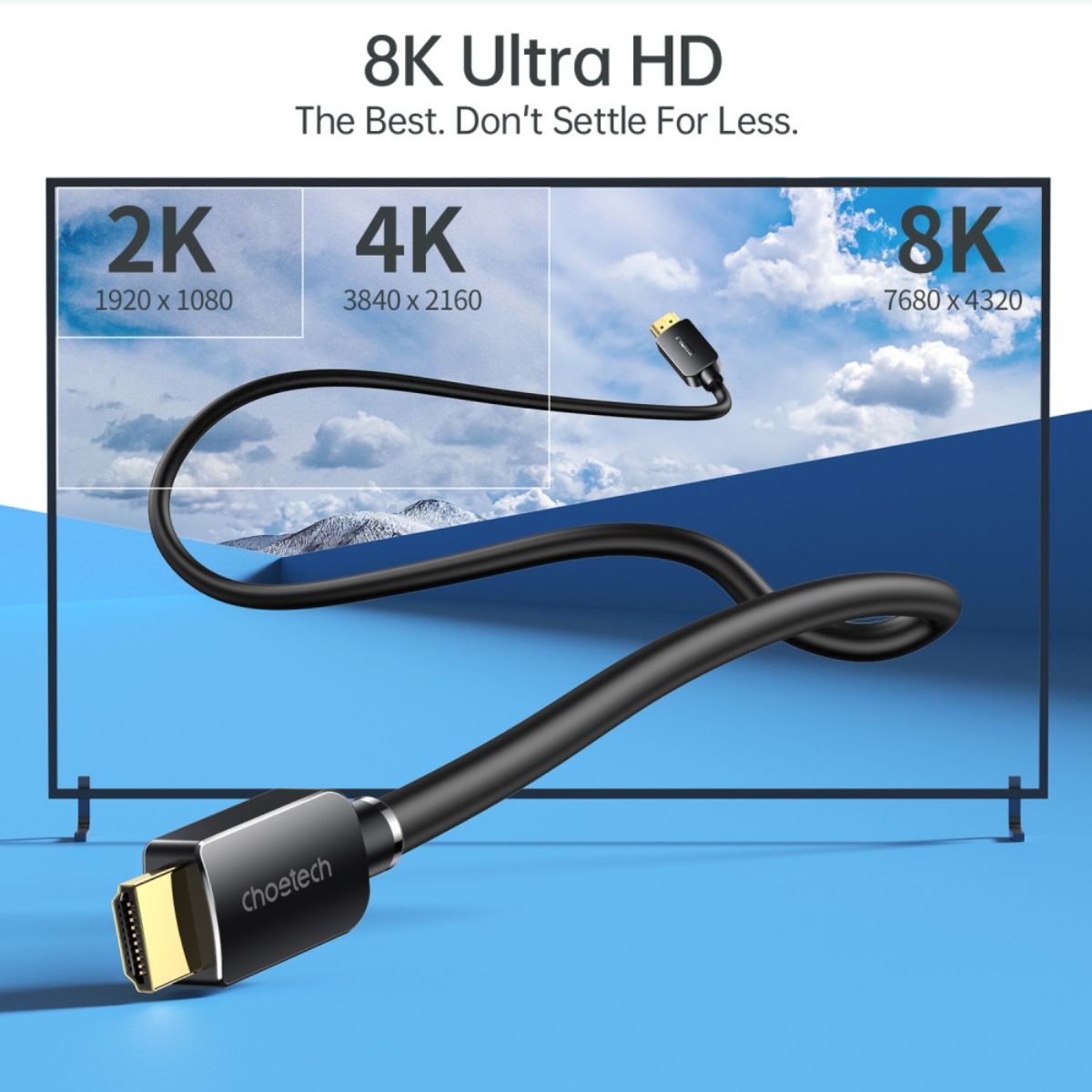 Cáp HDMI sang HDMI 8K@60Hz dài 2m CHOETECH XHH-TP20