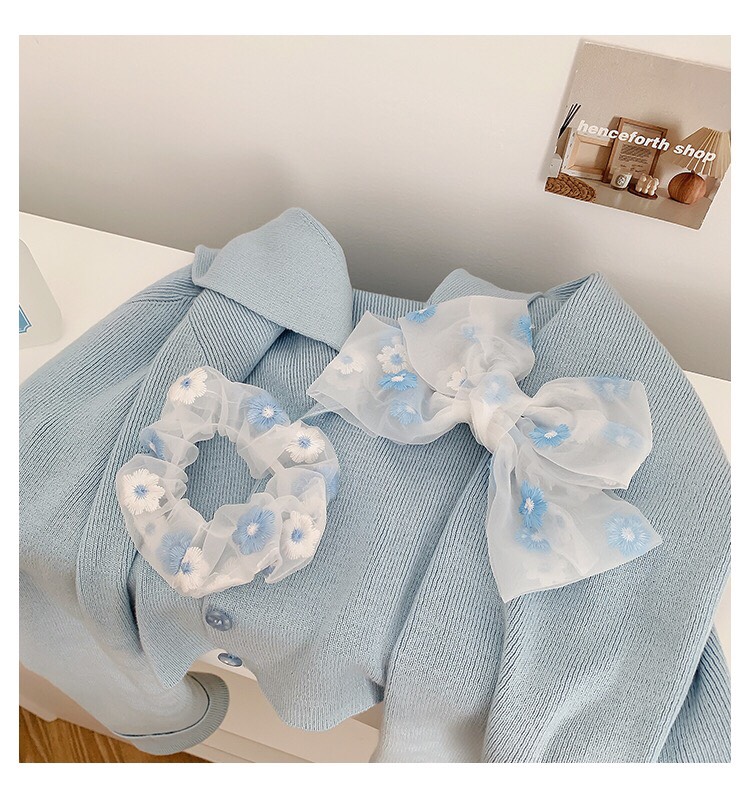 dây cột tóc scrunchies - kẹp tóc nơ hoa