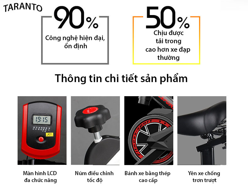 [ Hàng Chính Hãng ] Xe Đạp Tập Thể Dục Tại Nhà Đa Năng – Thế Hệ Mới Cải Tiến Hơn – Thiết Kế Ổn Định, Vững Chắc – Không Rung Chuyển Khi Sử Dụng