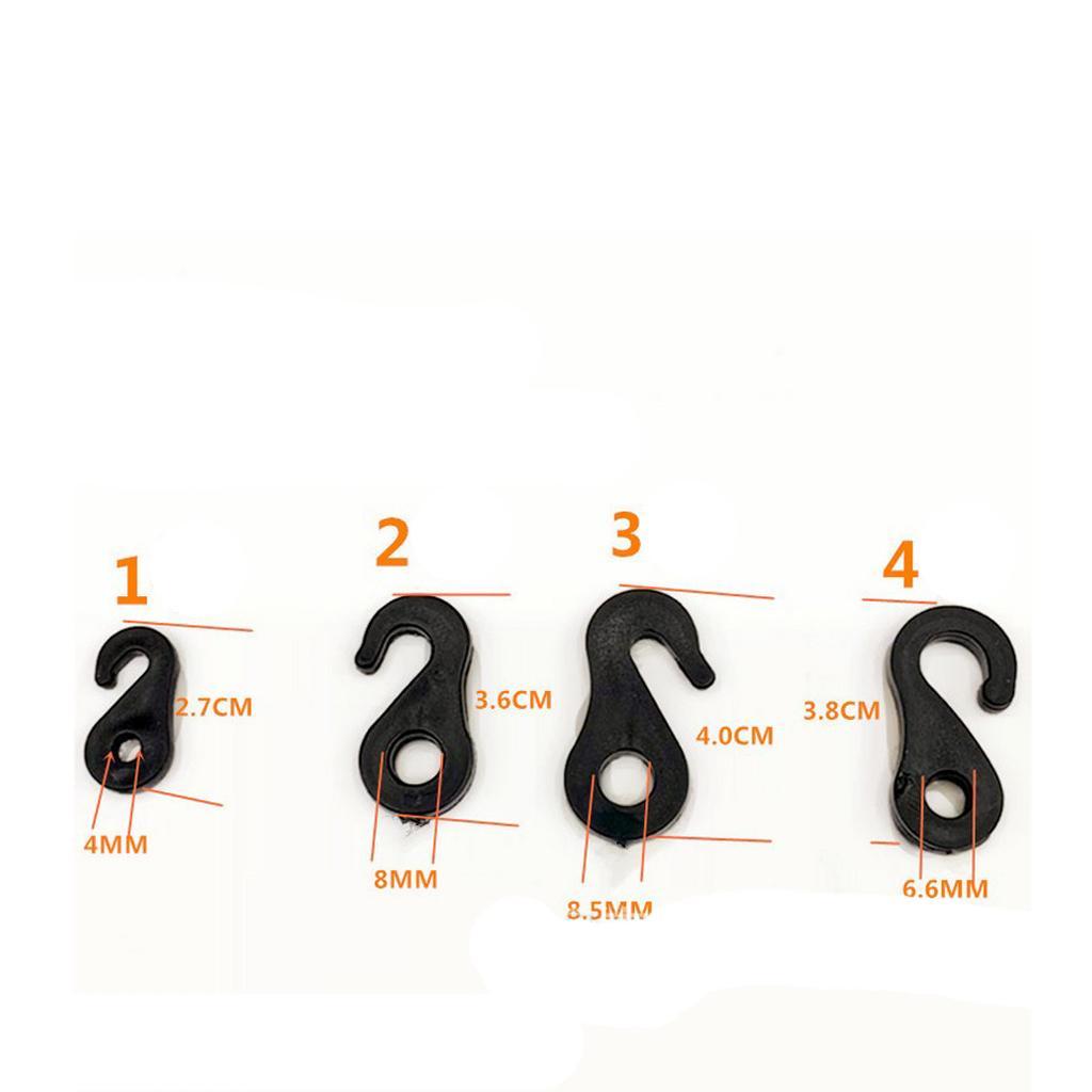 2x10Pcs / Set Tent Awning Attachment Hook Tie Rope 3.6 Cm End Bungee Rope