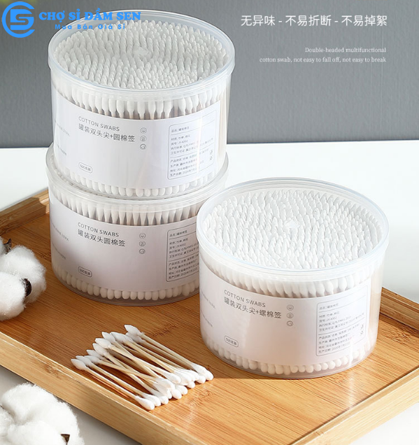 Tăm bông Cotton 2 đầu  đa năng, lấy ráy tai, makeup hoặc vệ sinh những chỗ diện tích nhỏ G450-TamBong500