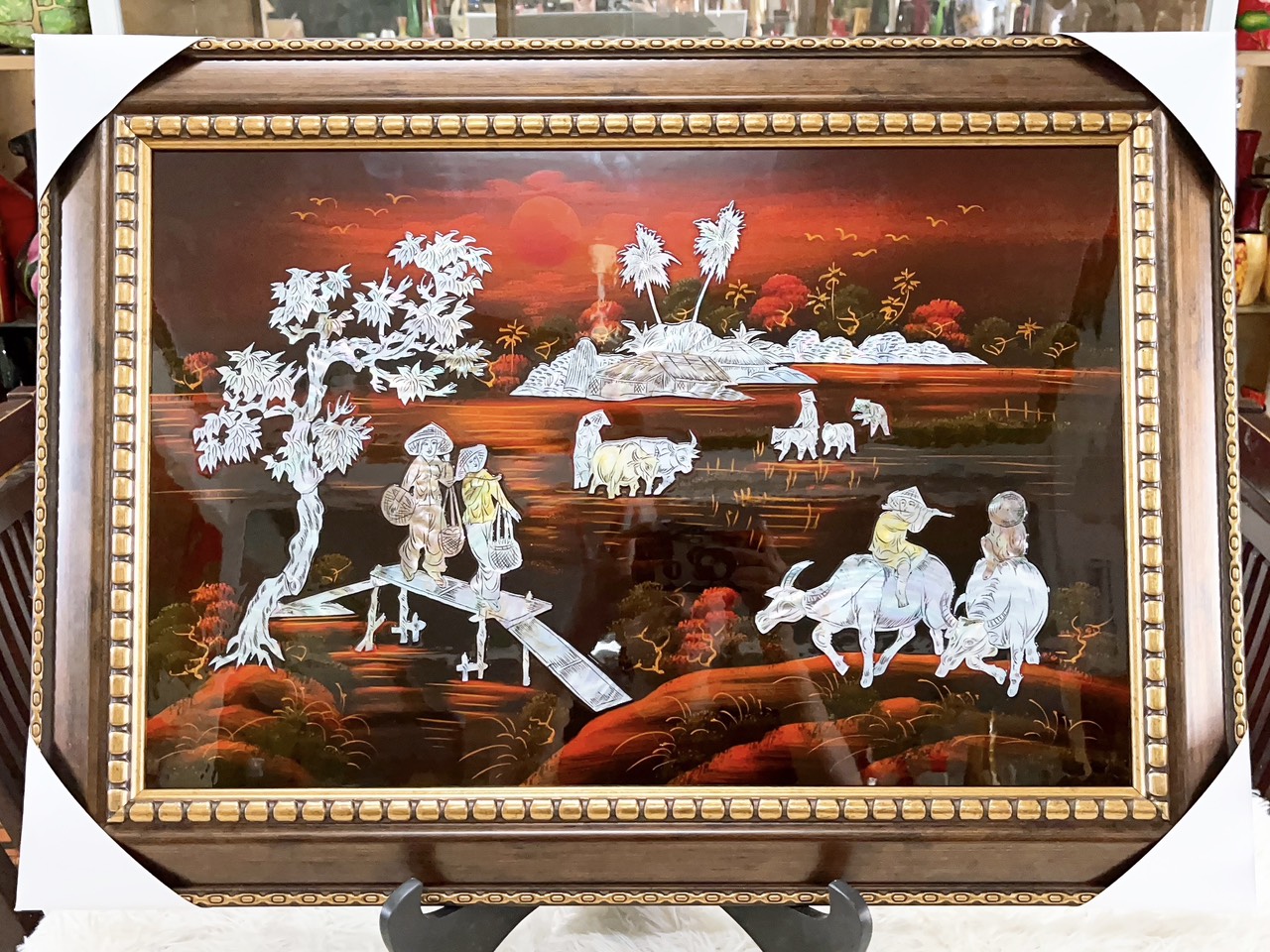 Tranh sơn mài - ĐỒNG QUÊ VIỆT NAM - Khảm cừ cao cấp, hàng xuất khẩu nhiều size