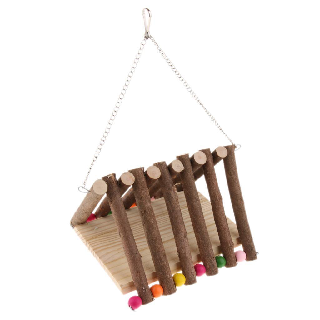 Hamster Swing Wooden Toy Hammock Small Animal Platform Animal Cage Toy