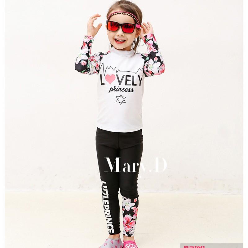 Bộ đồ bơi bé gái SPORTY Lovely Princess, dài tay co giãn tốt