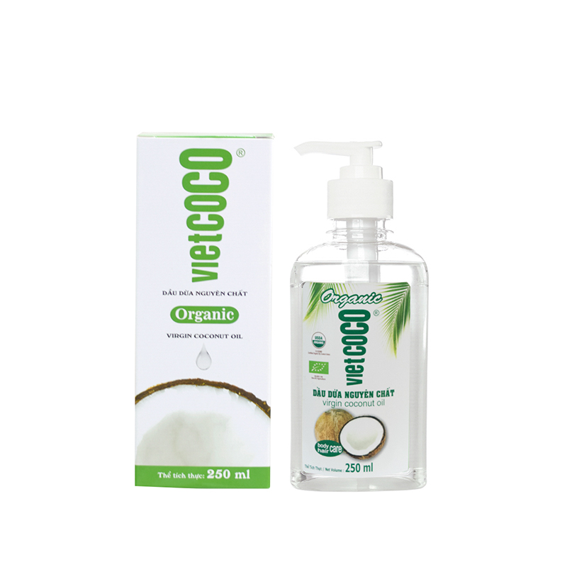 Dầu dừa nguyên chất Organic VIETCOCO chai vòi 250ml