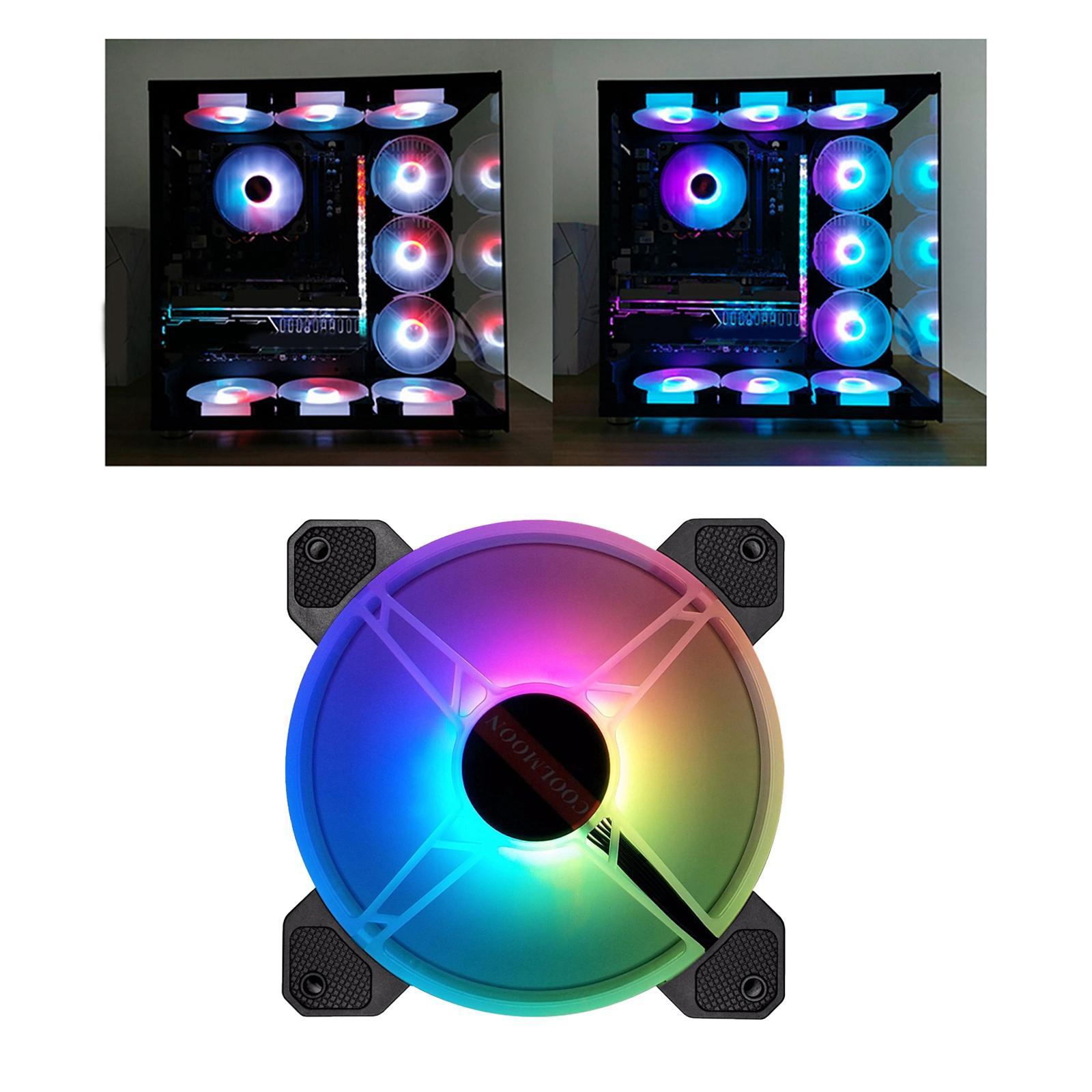 120mm Rainbow Case Fan, 120×120×25mm Colorful Fans for Computer Case CPU Coolers
