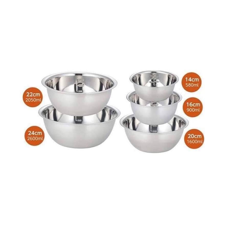 Set 5 tô inox cao cấp hàng Nhật