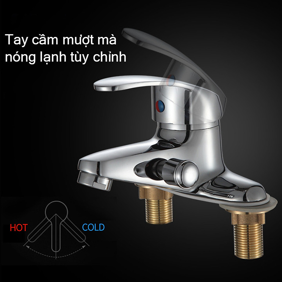 Bộ vòi chậu lavabo kết hợp sen tắm nóng lạnh - sen liền vòi - vòi chậu liền sen 4019