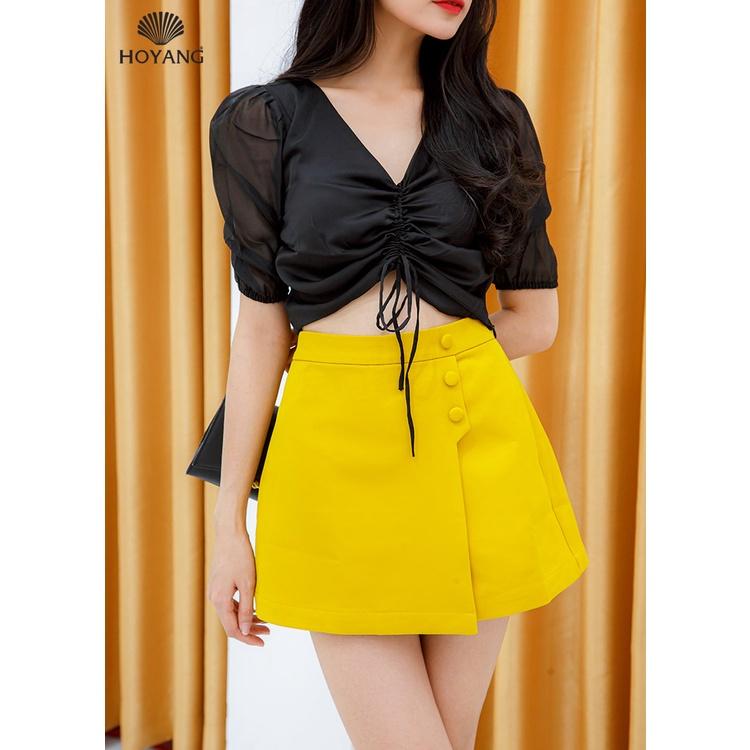 Áo Croptop Rút Dây Giữa Cực Cool HOYANG AHY06