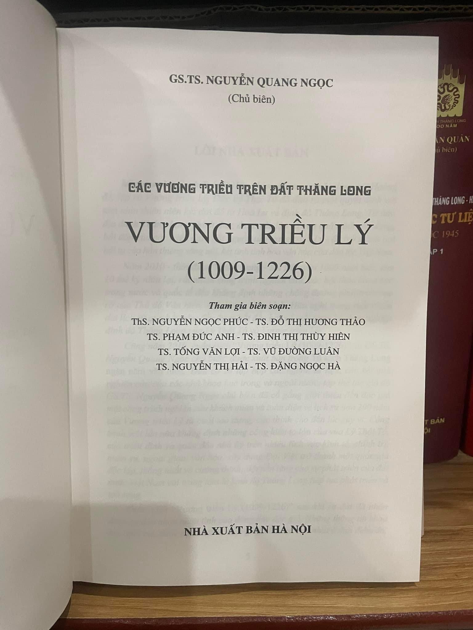 BỘ SÁCH “CÁC VƯƠNG TRIỀU TRÊN ĐẤT THĂNG LONG” (4 CUỐN). BẢN IN GIỚI HẠN BÌA CỨNG CÓ HỘP 