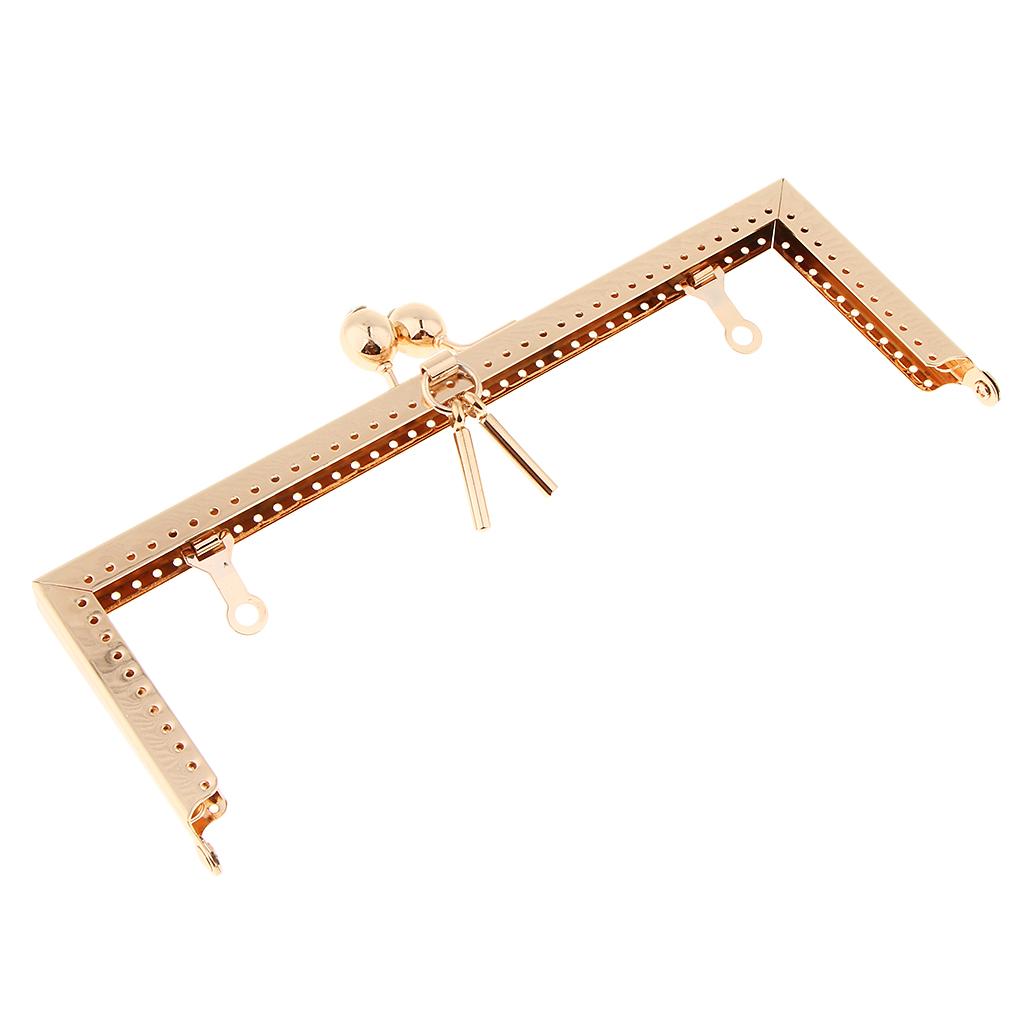 Vàng Tự Làm Ví Túi Xách Tay Cầm Đồng Tiền Túi Kim Loại Hôn Khóa Khóa Khung Hàng Thủ Công 20.5 Cm