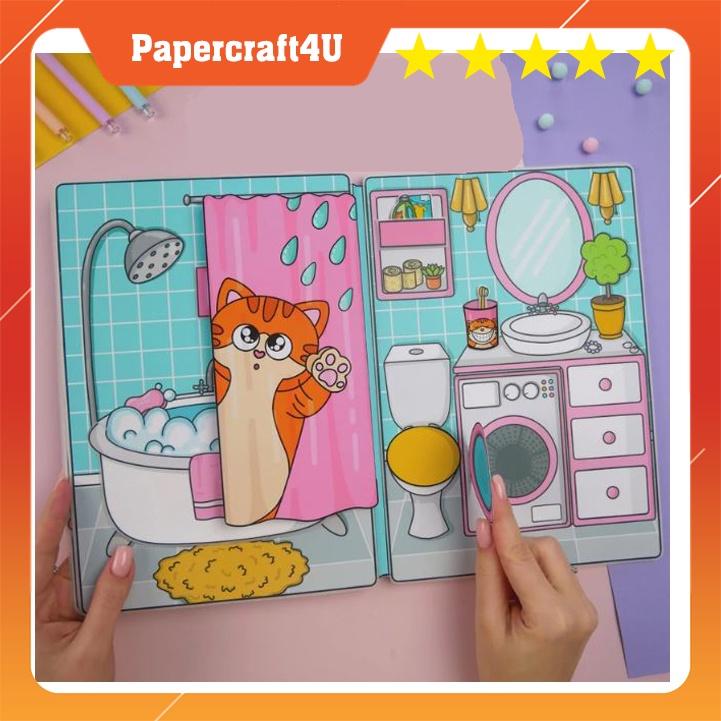 ĐỒ CHƠI NGÔI NHÀ BÚP BÊ GIẤY CẮT THỦ CÔNG DIY_Paper  MẪU 08