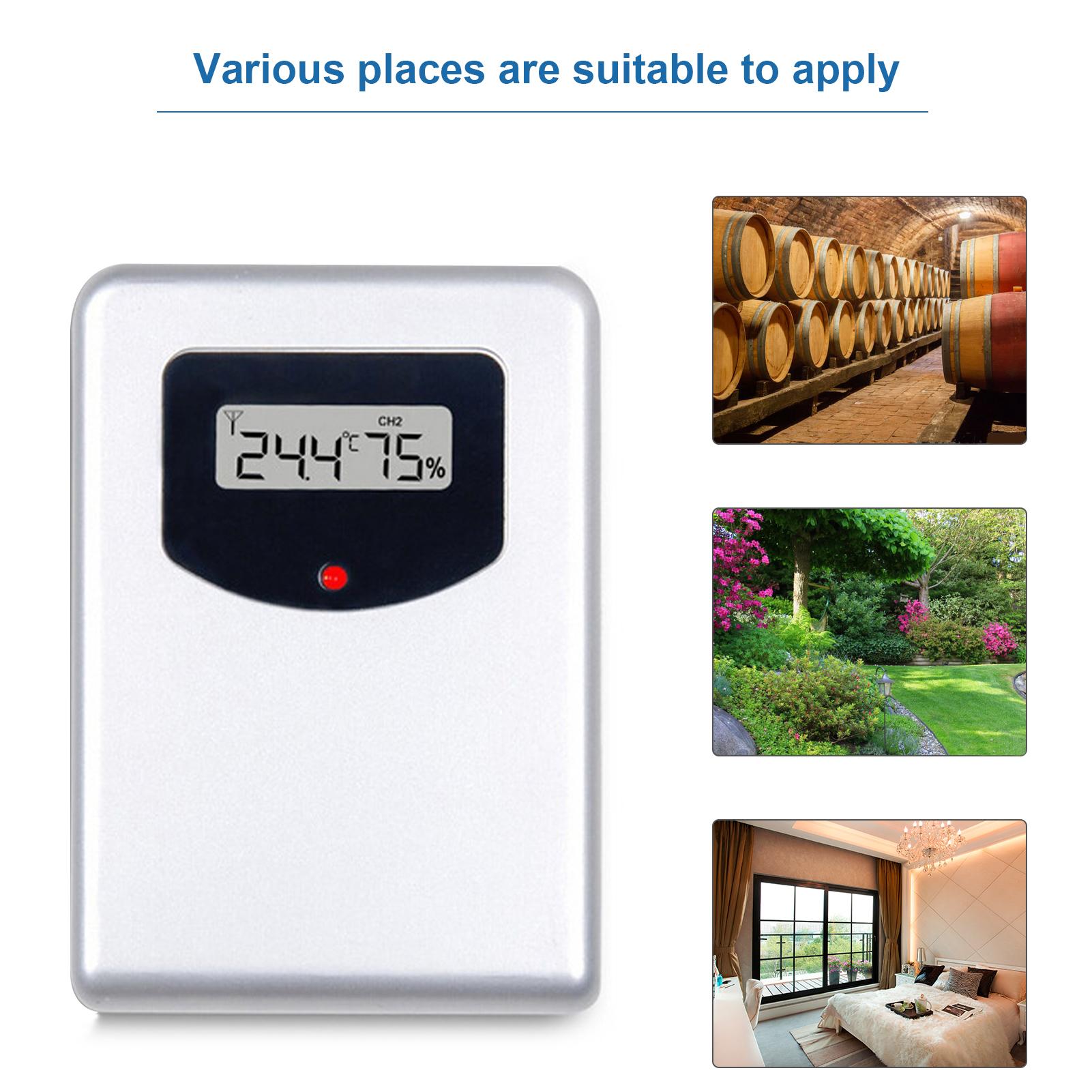 Nhiệt kế không dây kỹ thuật số và cảm biến độ ẩm tần số 433Hz dùng trong nhà ngoài trời