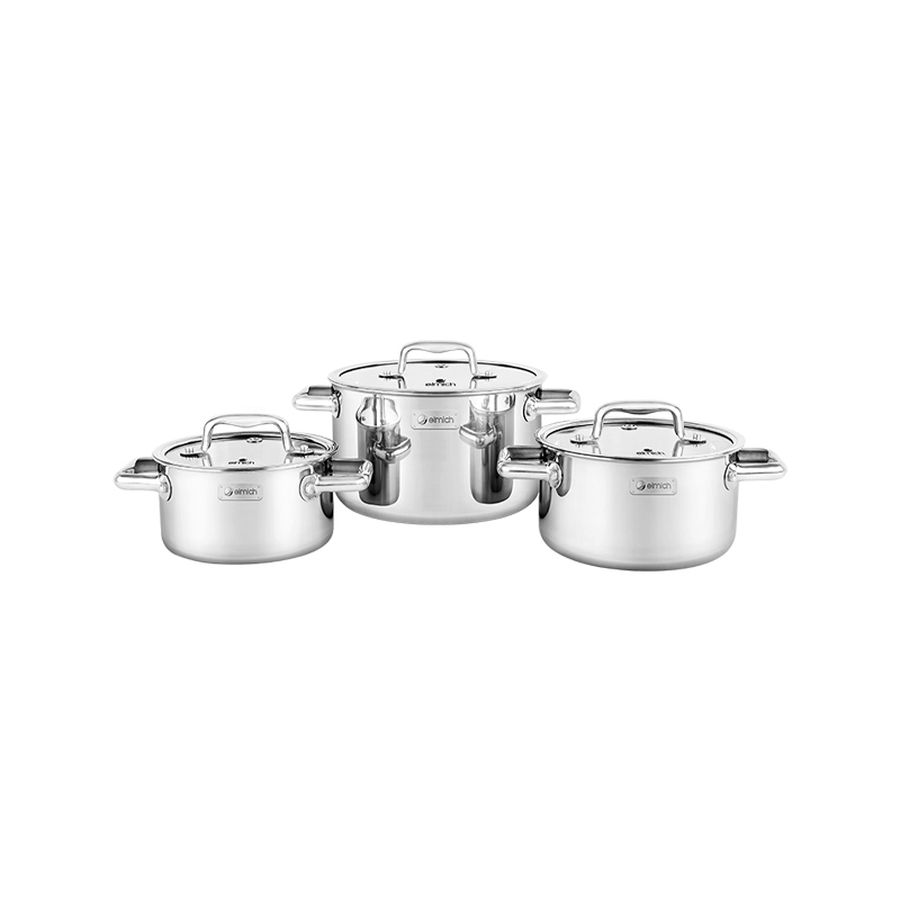 Bộ Nồi INOX 3 Lớp Liền Khối Elmich Trimax ECO EL-8001 - HÀNG CHÍNH HÃNG