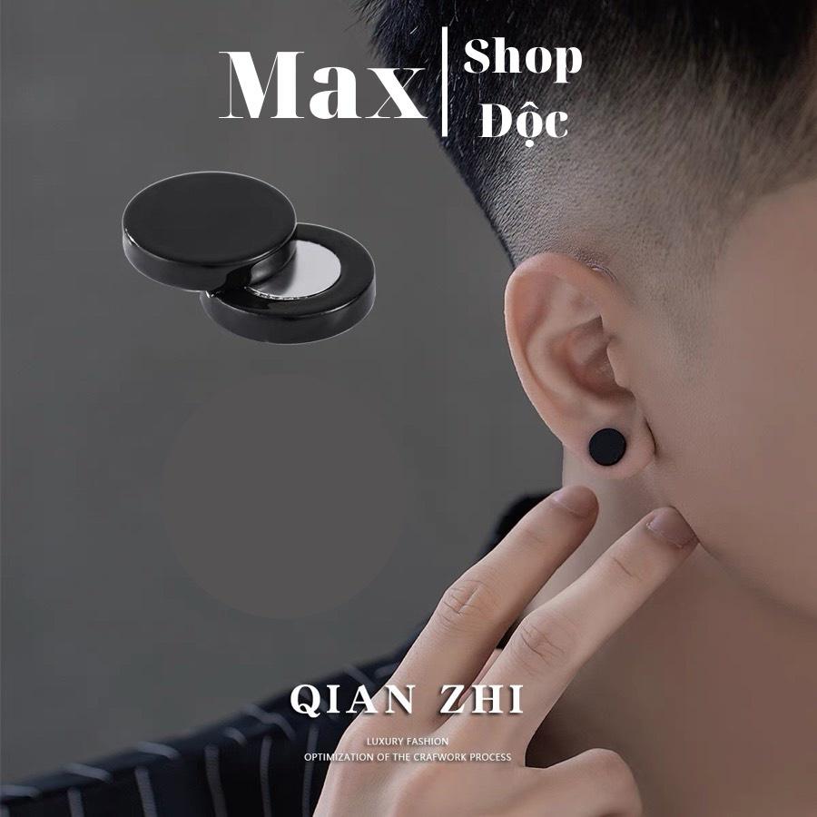 Khuyên Tai Nam Châm tròn IDOL basic GD, Bông Tai Nam Không Cần Bấm Lỗ Cực Chất Maxshopdoc