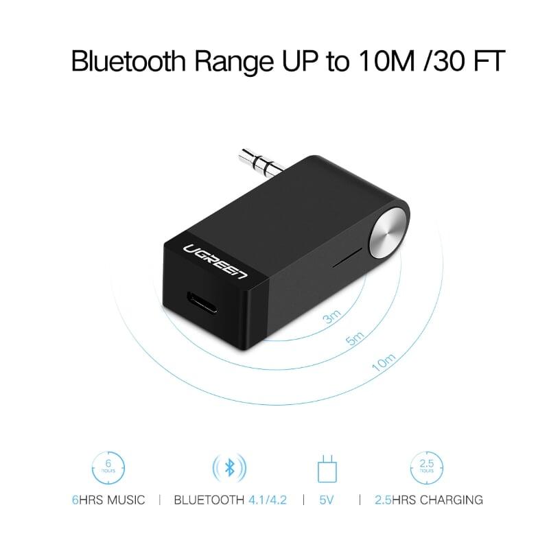 Hình ảnh Ugreen UG30348MM114TK BT 4.1 màu Đen Thiết bị nhận âm thanh Bluetooth có Micro - HÀNG CHÍNH HÃNG