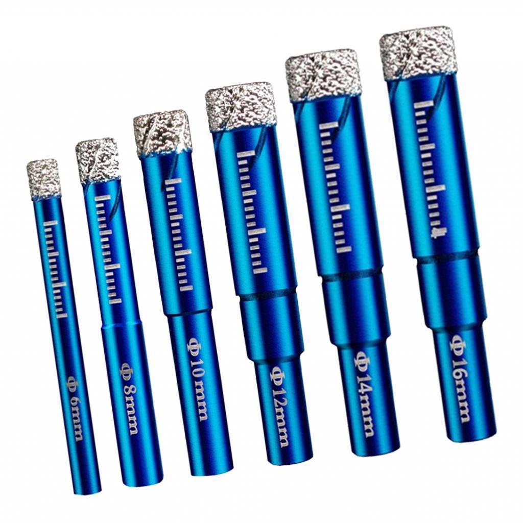 6pc Diamond Core Grit Drill Bit Cutting for Ceramic Tile Glass