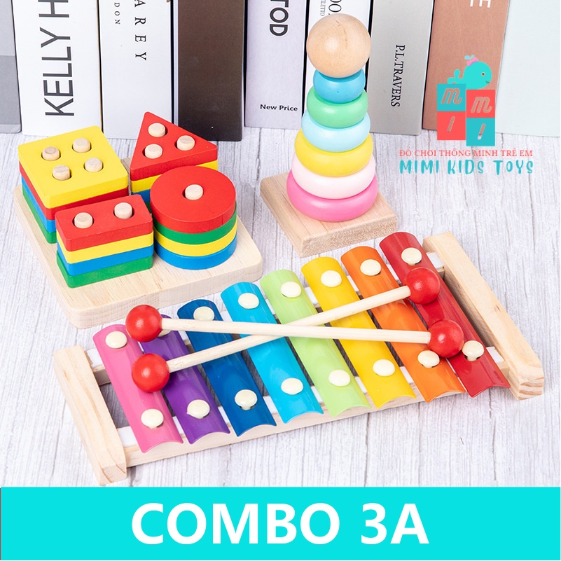 Combo 3-8 món đồ chơi gỗ Montessori cho bé tư duy, phát triển trí tuệ vừa học vừa chơi - Đồ chơi thông minh cho bé