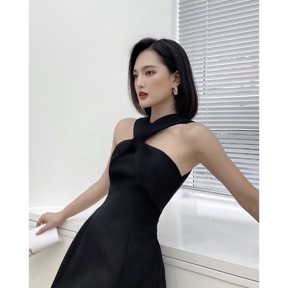 Đầm xòe thiết kế cổ xoắn dễ thương chất liệu cotton lạnh cao cấp phù hợp dự tiệc, đi chơi, dạo phố MN176