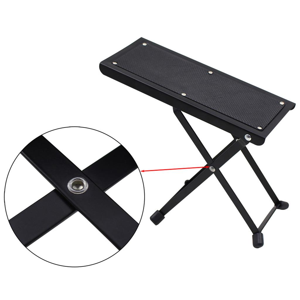 Guitar Bass Footrest Plate 6-level Height Adjusting Foot Stool Stage Accessory