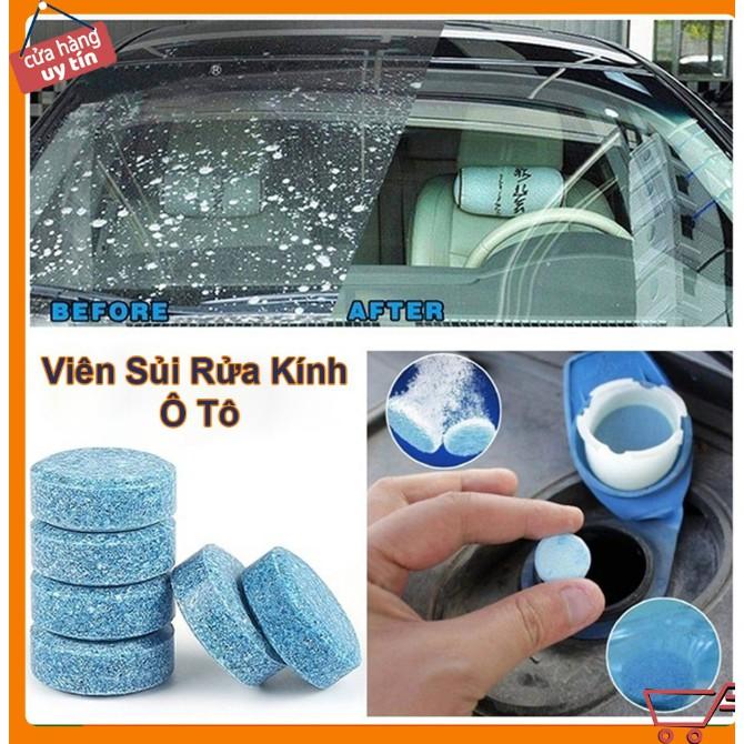 Viên Sủi Rửa Kính Ô Tô - Tẩy Sạch Kính - Tạo Hiệu Ứng Lá Sen