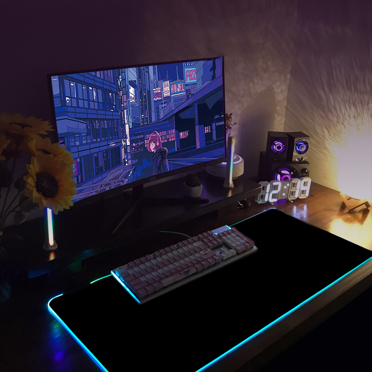 Miếng lót chuột LED RGB pad chuột gaming chơi game deskpad cỡ lớn viền sáng led chống trượt nhiều chế độ siêu đẹp – Hàng chính hãng