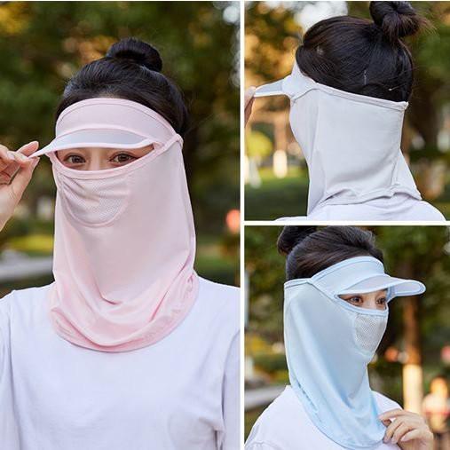 Mũ chống nắng ninja có chìa che kín mặt kín cổ chống bụi vải thun thoáng mát chạy xe chơi thể thao