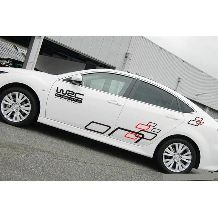 Bộ Tem Decal WRC ô Vuông Dán Sườn Xe ô Tô MS-101