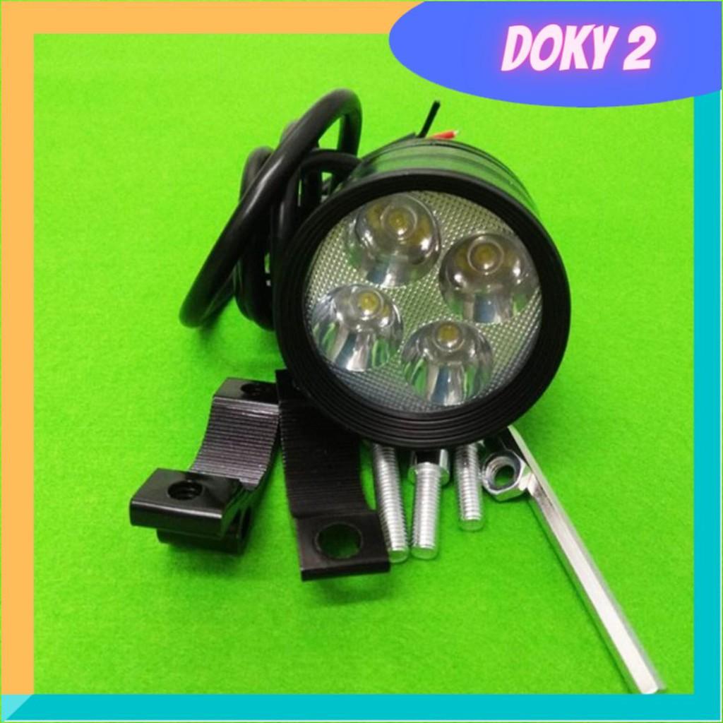 Đèn pha led L4 NGẮN siêu sáng, Đèn led tản nhiệt gắn cho xe ga xe số kèm phụ kiện - DL4N