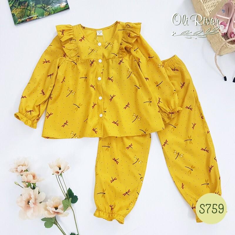 Bộ quần áo cho bé gái 1-8y có 2 màu