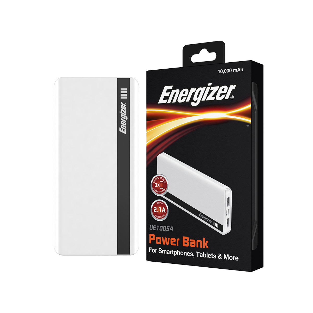 Sạc dự phòng Energizer 10,000mAh /3.7V Li-Polymer - UE10054 - Hàng Chính Hãng - Trắng