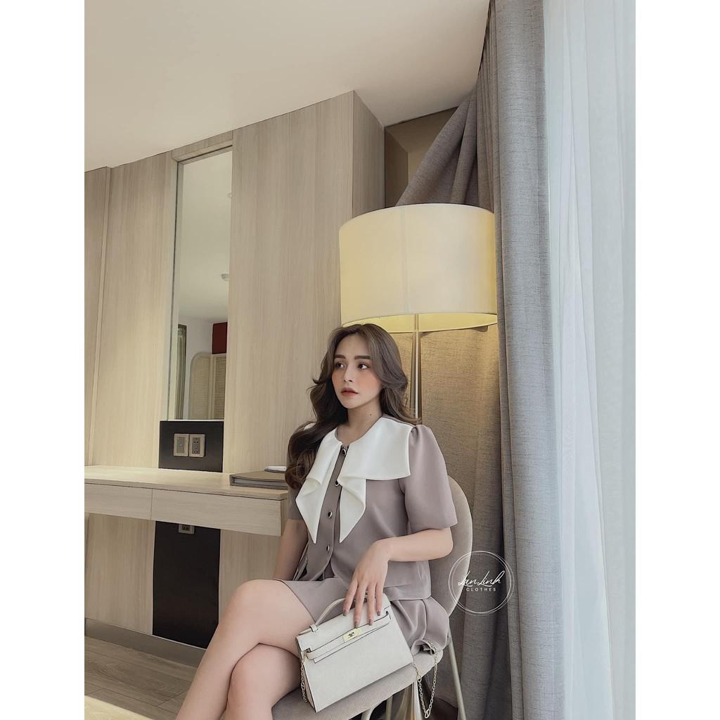 SET VEST CỔ BÈO MIX CHÂN VÁY XẾP LY XÒE CỰC ĐẸP