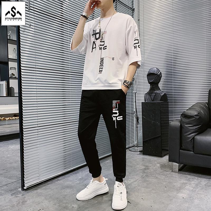 Bộ Đồ Thun Nam Thời Trang STYLE MARVEN Áo Ngắn Tay INDEED Kết Hợp Quần Jogger Trẻ Trung - SET NAM 9000046C2