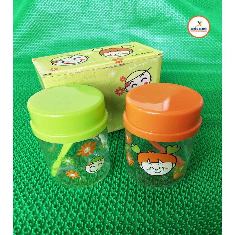 Hộp 2 Lọ Thuỷ Tinh Đựng Gia Vị 440ml kèm thìa