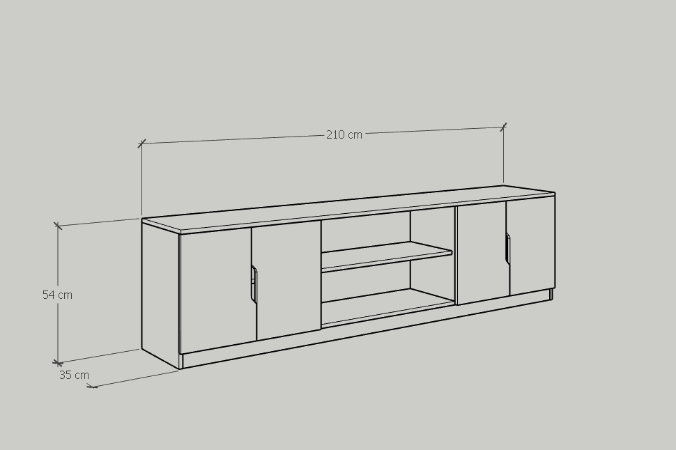 [Happy Home Furniture] DASH, Kệ Tivi 6 ngăn, 210cm x 35cm x 54cm ( DxRxC)   , KTV_006