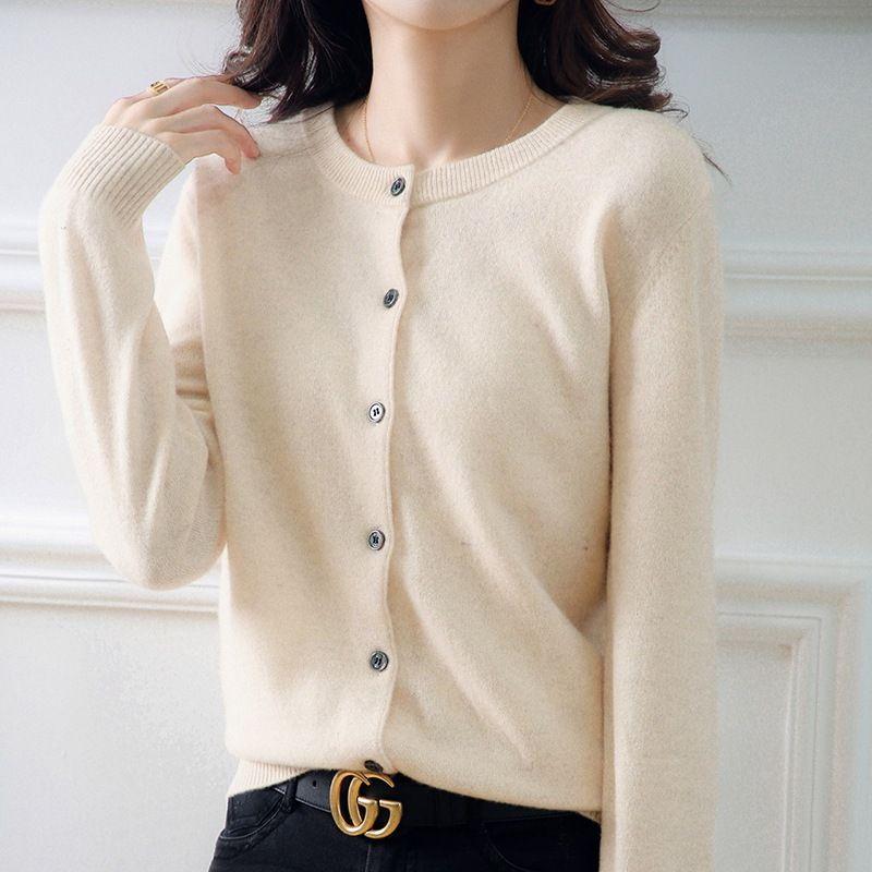 - Áo khoác cardigan len dệt kim cổ tròn 2022