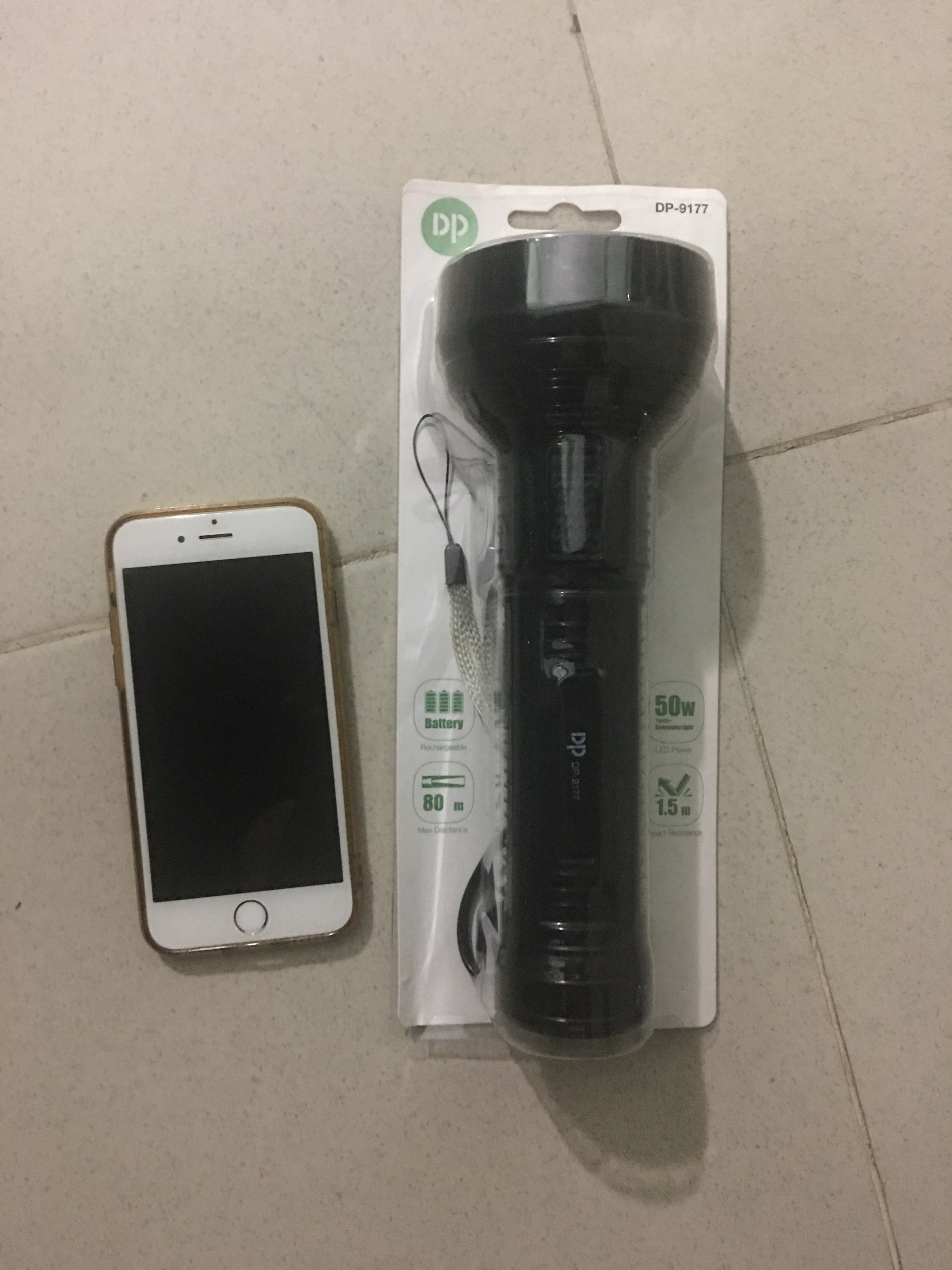 Đèn pin soi sáng DP 9177 , đèn pin Led kèm dây cắm sạc , đèn pin với 2 mức sáng thiết kế hiện đại , dễ sử dụng , an toàn và tiện lợi
