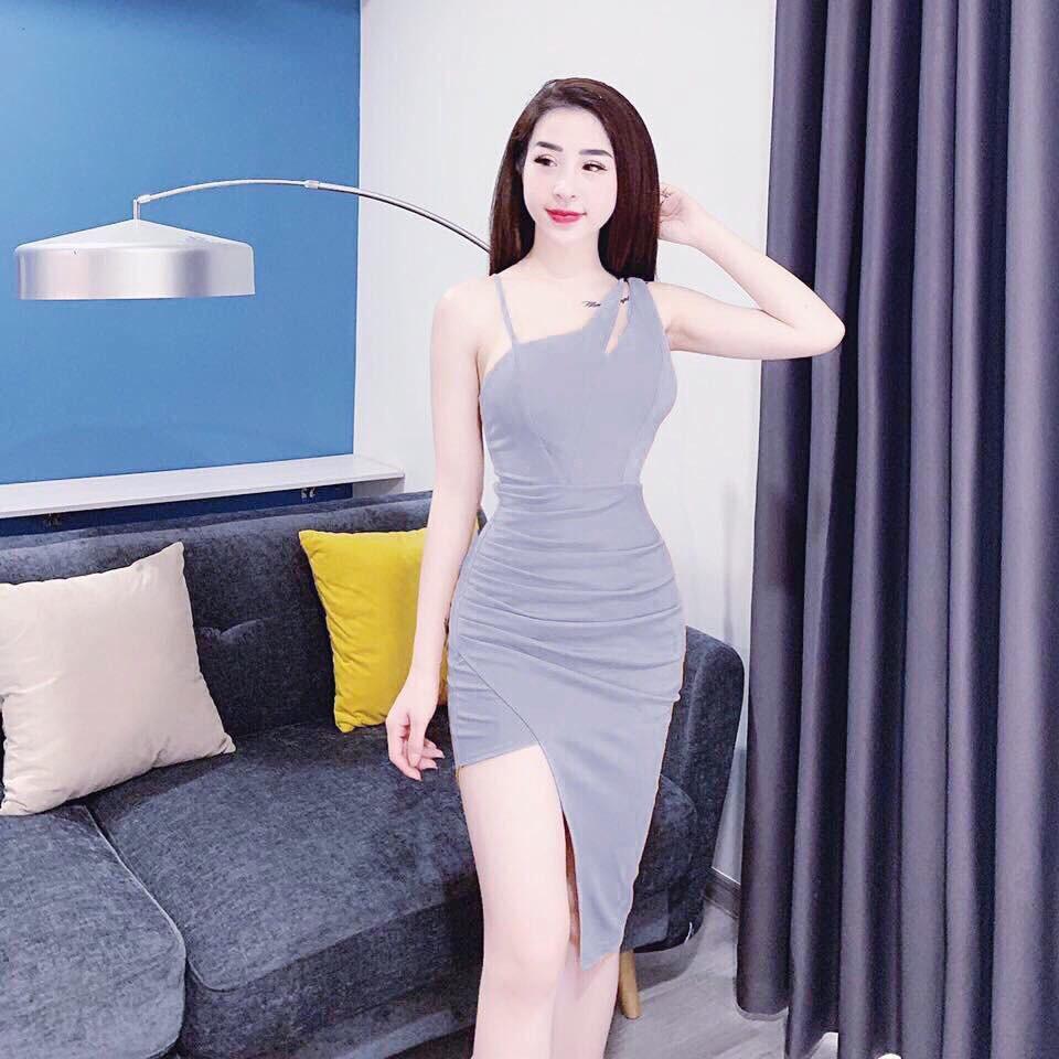 Đầm ôm body lệch vai 2019