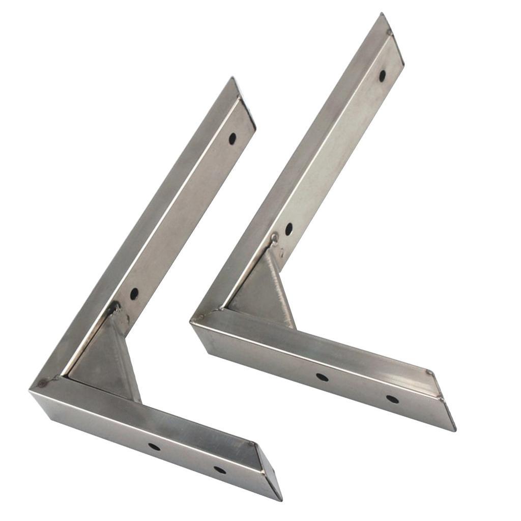 2Pcs Solid Stainless Steel Shelf Bracket 90 Degree Wall Mount Bracket 6''