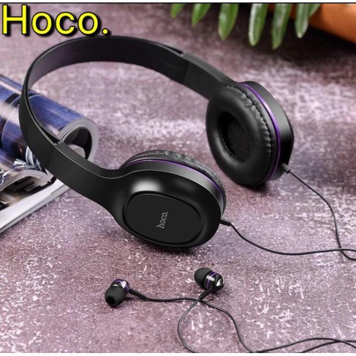 Tai nghe chụp tai cao cấp Hoco W24, kèm dây 3.5 mm - Hàng Chính Hãng