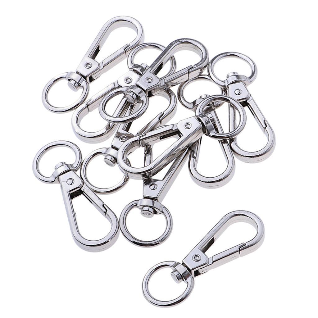 10pcs Swivel Clasps Lanyard Snap Hook Lobster Claw Clasp and Keychain Rings 14mm